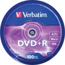 Médiá na napaľovanie Verbatim DVD+R 4,7GB 16x, 100ks