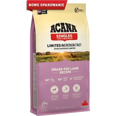 ACANA Singles Агнешко от пасищно отгледани животни 17кг