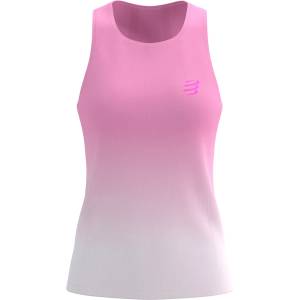 Compressport Дамска тениска Compressport Women's Performance Singlet Running shirt - Begonia / White - размер XS (916-3350-0311)