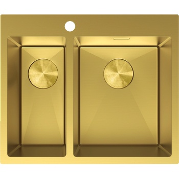 Mexen Flexo стоманена мивка с 1, 5 секции 610 x 510 мм, златна - 6446611500-55 (6446611500-55)