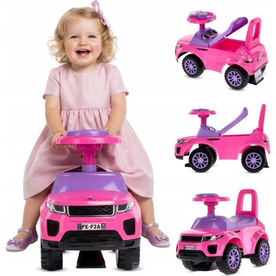 LEANToys Dětské odrážedlo s vodící tyčí růžové