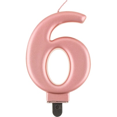 Godan Свещ за рожден ден 6 розовозлатна