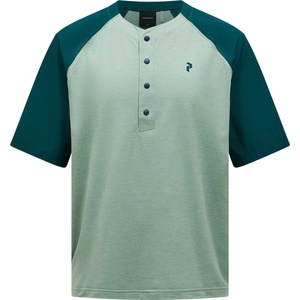 Peak Performance Фланелка с къс ръкав за колоездене Peak Performance Trail Snap Henley S/S Cycling jersey - Green Valley (056-3871-0211)