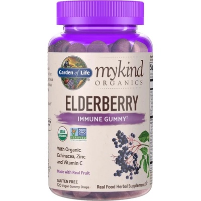 Garden of Life Mykind Organics | Elderberry Real Fruit [120 желирани бонбони]