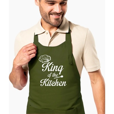 Kariban HobbyTriko Zástěra pro muže King of the Kitchen Khaki