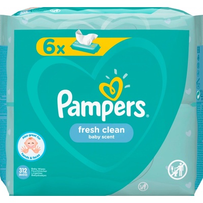 Pampers Fresh Clean vlhčené ubrousky 6 x 52 ks