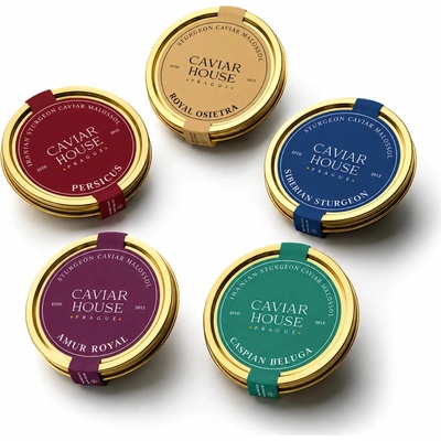 Caviar House Prague Degustační set jeseterového kaviáru 5 druhů 5 x 50 g