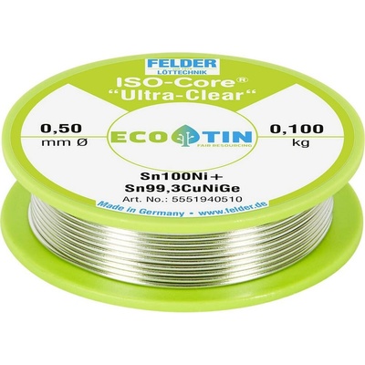 Felder ISO-Core Ultra-Clear Sn100Ni+ bezolovnatý pájecí cín cívka Sn99,3CuNiG 0.100 kg 0.5 mm