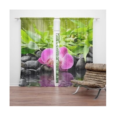 Sablio Závěsy Růžová orchidej: 2 ks - 140x250 cm - Sablio