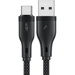 ACEFAST - Кабел за данни (C8-04) - Бързо зареждане, USB към Type-C, 3A, Найлонова оплетка, 25 000 извивки, 1.2 м - Черен