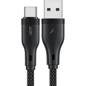 ACEFAST - Кабел за данни (C8-04) - Бързо зареждане, USB към Type-C, 3A, Найлонова оплетка, 25 000 извивки, 1.2 м - Черен