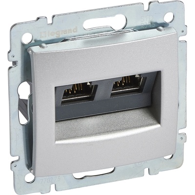LEGRAND Zásuvka VALENA 770273 2xrj45 STP 10G hliník 770273