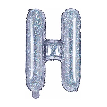 Image 1 of PartyDeco Балон от фолио Mini - Буква Н 35см холографичен
