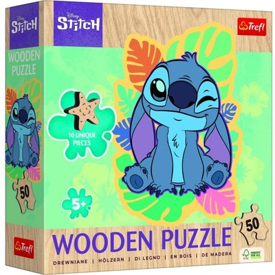 Trefl Дървен пъзел Junior 50 - Лило и Стич