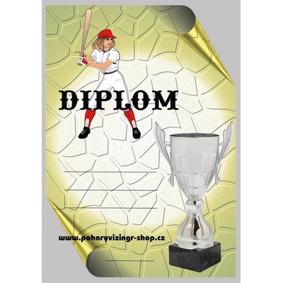 VIZINGR Baseball žena diplom A4 č.19
