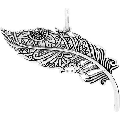 Přívěsek Letní Pírko (velké) - Black Raven Beads Ag 925/1000, 8 g