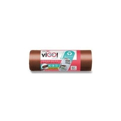 viGO! barevné pytle 60 l 10ks 30 µm hnědé