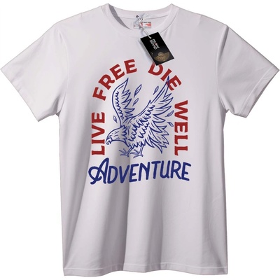 NOONEBRAND Тениска Приключенски орел - XS, White