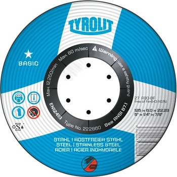 tyrolit Basic Kotouč brousící flex T27 125 x 6 x 22,2 mm A30PB80 34468717
