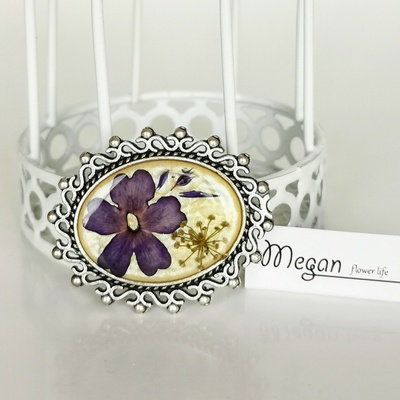 Meganflo Брошка - колие "Върбинка и метличина