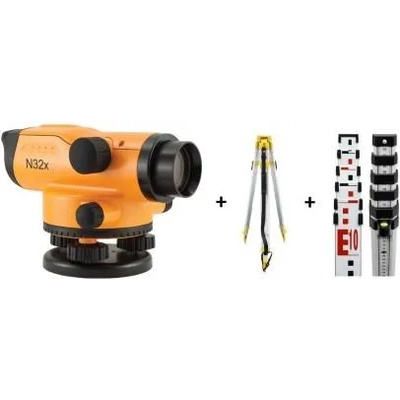 Nivel System Нивелир оптичен N32x (32x, 1, 5мм/1км, IPX6) в комплект с телекоскопична лата (TS-50) и тринога (SJJ1) NIVEL SYSTEM