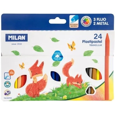 MILAN Милан: комплект от триъгълни пастели - 24 броя (m04176k24)
