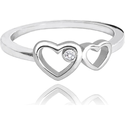 Minet 2379 Stříbrný prsten LOVE s bilým zirkonem