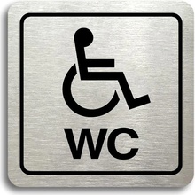 Accept Piktogram "WC invalidé" (80 × 80 mm) (stříbrná tabulka - černý tisk)