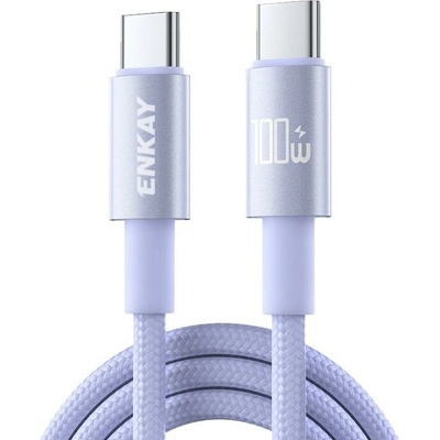 Enkay 129880 PD100 Rýchlonabíjací USB-C 100W 2m fialový