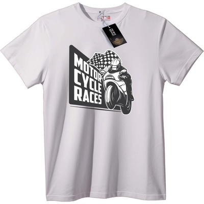 NOONEBRAND Тениска Мото Състезания - XL, White