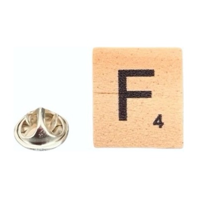 Brož Scrabble písmeno F