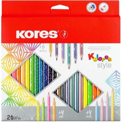 Kores pastelky Kolores Style trojhranné 26 barev 199364