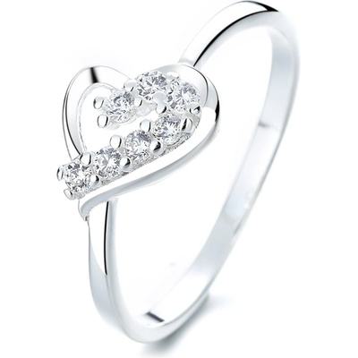 DELIS Пръстен от сребро 925, jw1384, дизайн на сърце, с родиево покритие (jw1384)