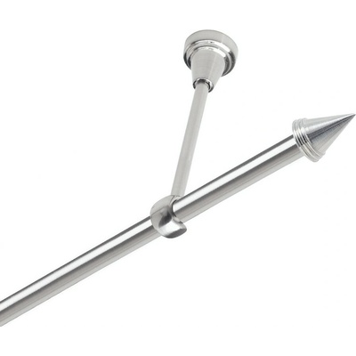 OK-GarnýžeCZ Garnýž kovová jednořadá 19mm Hrot nerez 240 cm do stropu / na tunýlek - bez kroužků
