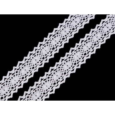 Krajka / vsadka paličkovaná šíře 23 mm Varianta: 1 bílá, Balení: 18 m 31103/20199/111403