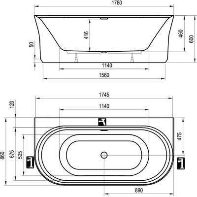 Ravak Ypsilon Wall 178x86 cm XC00100070