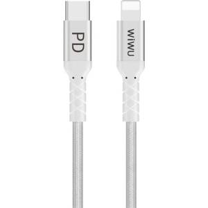 WIWU iPhone 14 Plus / 14 Pro Max / 14 Pro WIWU кабел за данни Type-C - Lightning, 100 см, СВЕТЛОСИВО (WP101_G)