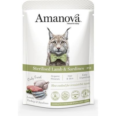 Amanova Cat Sterilised Lamb Sardines GF 85 g