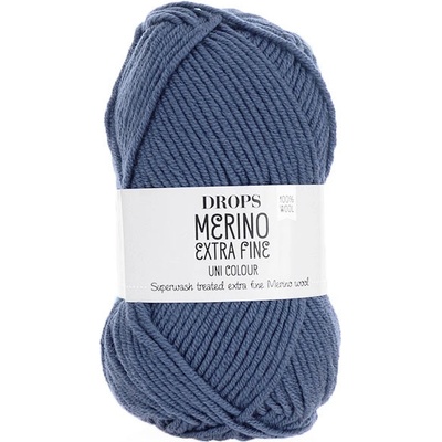 Příze DROPS Merino Extra Fine uni color 13 - džínově modrá