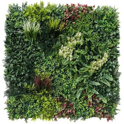 Umělá živá zelená stěna RED GARDEN, 100 x 100cm