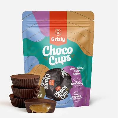 Grizly Choco Cups hořká & karamel 120 g
