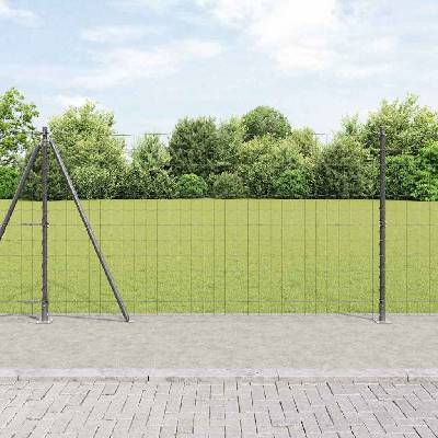 OMAXI Evropský plot s betonovou základnou 10 x 1,2 m Šedá Síťovina 242730