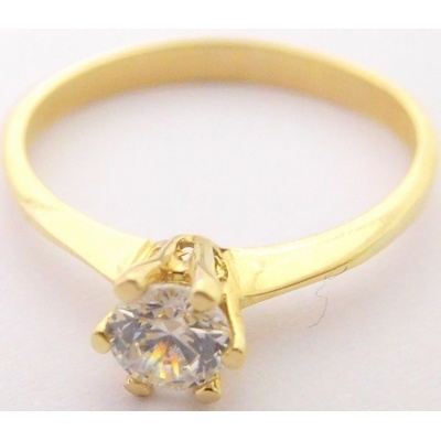 Klenoty Budín Zásnubní zlatý prsten s centrálním zirkonem H1063