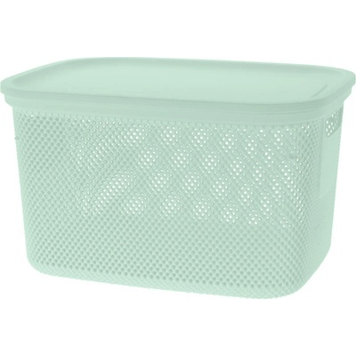Excellent Houseware Úložný koš s víkem 18 l zelená KO-027000210