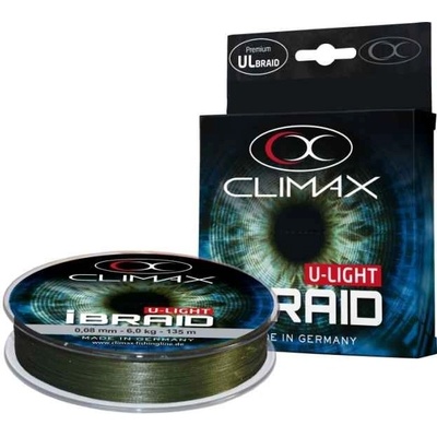 Climax Pletená šňůra iBraid U-Light zelená oliva 135m 0,04mm 3kg