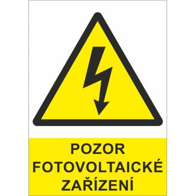 SAPRO FVE Nálepka "Pozor fotovoltaické zařízení" A8 FVE0133