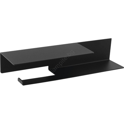 SAPHO - Държач за тоалетна хартия с рафт 9, 5x35 cm матово черно (SH0418)