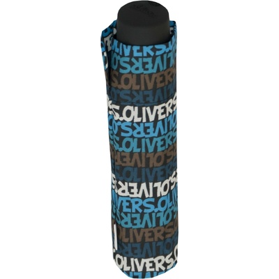 s.Oliver Oliver Mini Enjoy Letter Stripe dámský skládací deštník modrý