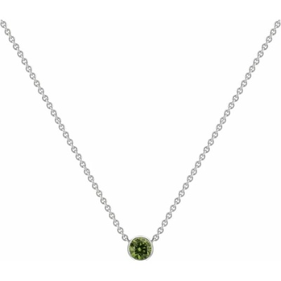 Eppi Strieborný minimalistický náhrdelník so zeleným diamantom N44266