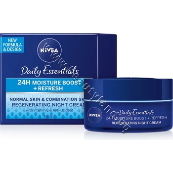 Nivea Нощен крем Nivea Essentials 24H Moisture Boost + Refresh Night Cream, p/n NI-81203 - Възстановяващ нощен крем за лице за нормална кожа (NI-81203)